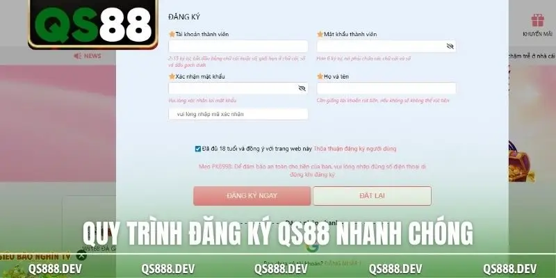 Quy trình đăng ký QS88 nhanh chóng